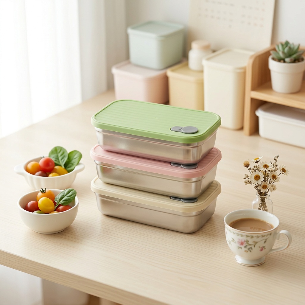 Food Storage 30 Years - Edelstahl Bento-Box Metall-Lunchbox Mikrowellengeeignete Lebensmittelbehälter Stapelbare