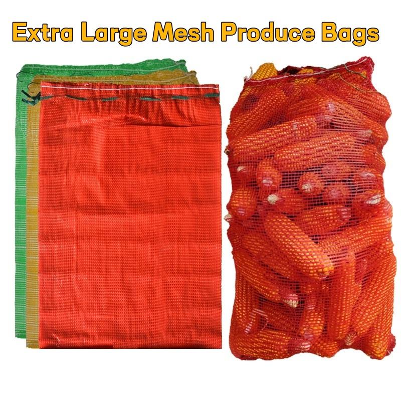 Produce Bag Reusable Mesh - 10 Stück extra große, wiederverwendbare Netz-Aufbewahrungsbeutel