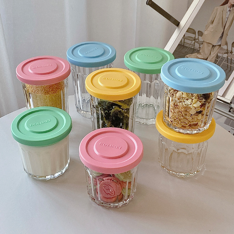 Food Storage Glass Containers - Farbe Abdeckung Glas Versiegelt Tank Lagerung