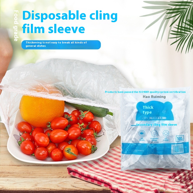 Food Storage Zip Bags - 100 Stück Einweg-Lebensmittelverpackung, Obstkonservierungsschüssel-Abdeckung, Lebensmitteldeckel, Becherdeckel,