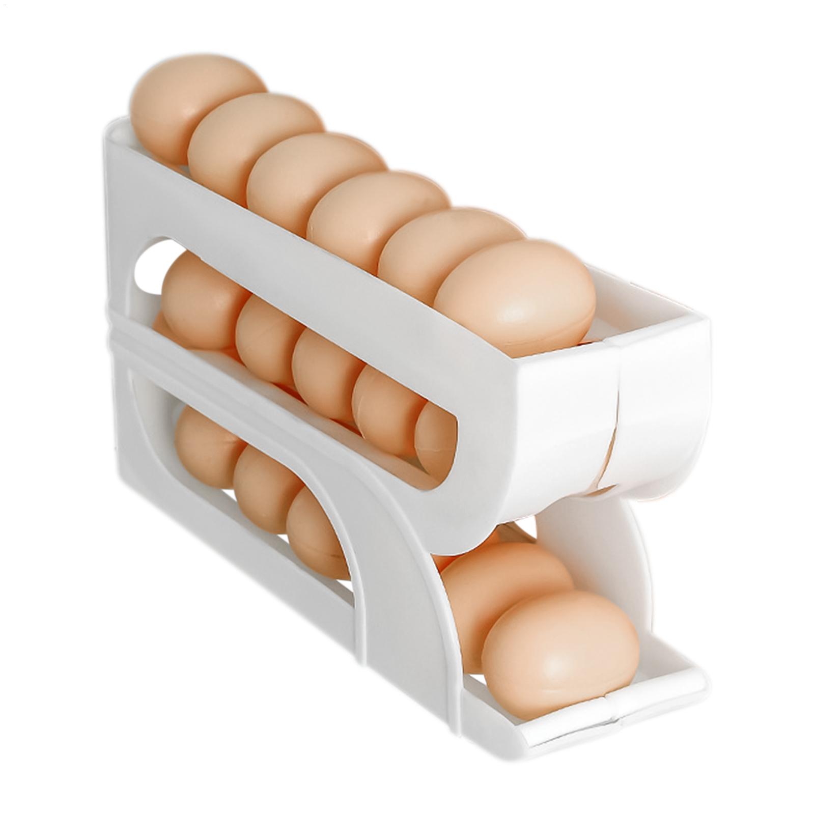Egg Storage Holder - Automatischer Eierroller Neuer Haushalts-Küchen-Eierroller-Ständer Platzsparender Eier-Organizer