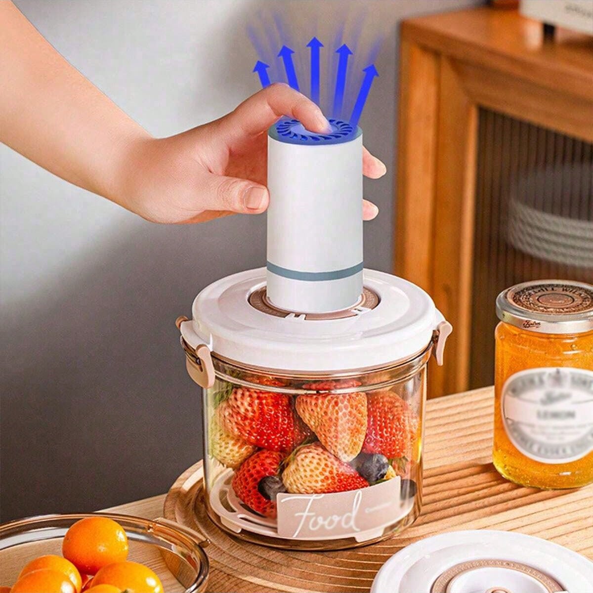 Food Storage Vacuum Containers - 1 Küchen-Vakuumbehälter in Lebensmittelqualität, Vakuum-Aufbewahrungsbox für