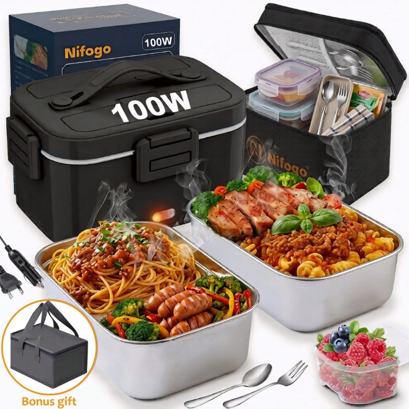 Portable Food Warmer - 100W Elektrische Heizbare Lunchbox, 1,8L 304
