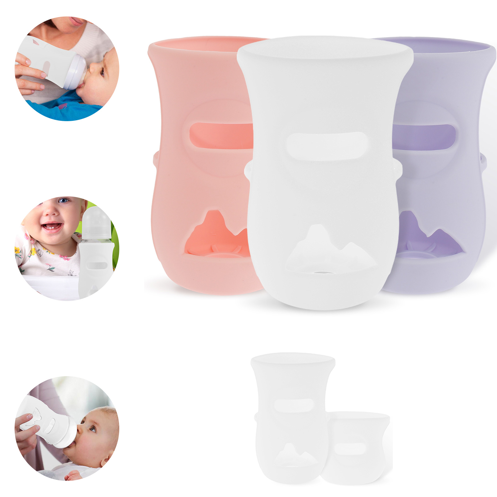 Food Storage Baby - Silikonhüllen, Silikon-Babyflaschenhülle, isolierte Glasflasche, kompatibel mit