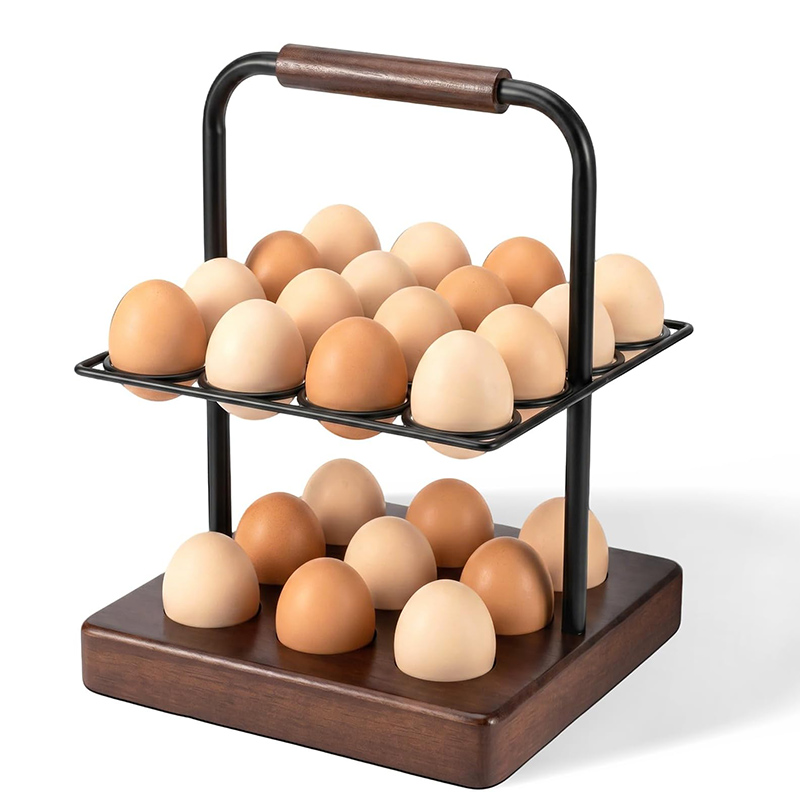 Egg Storage Holder - Farmhaus-Eierhalter für die Arbeitsplatte, 2-stöckiger Eier-Organizer,