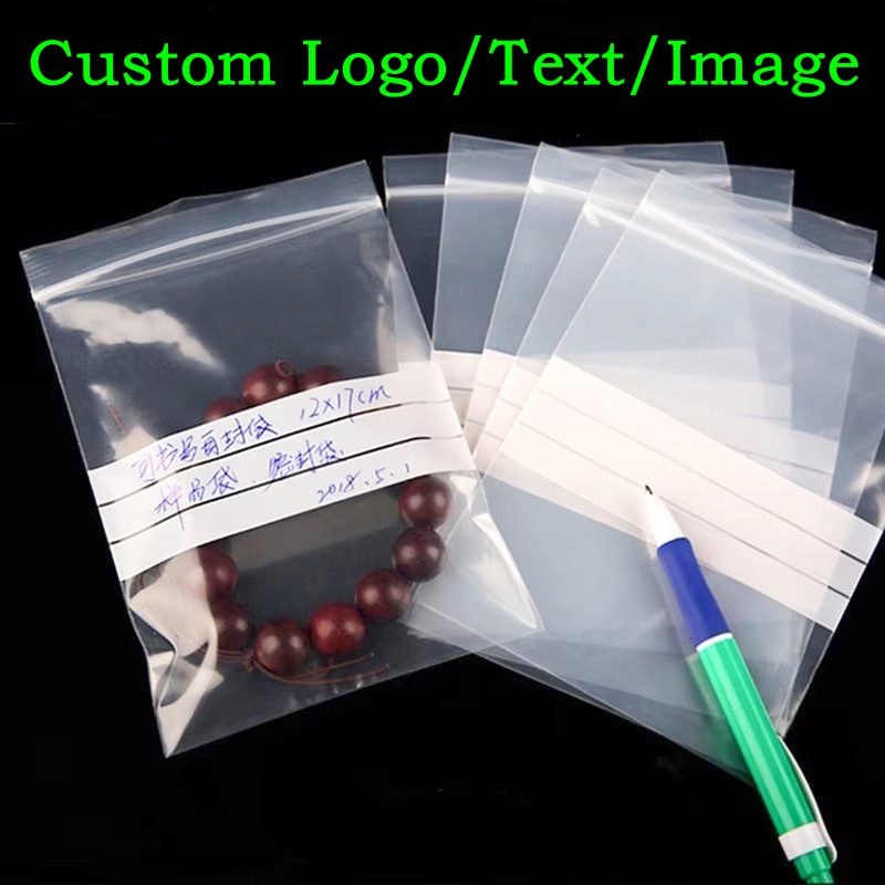 Food Storage Zip Bags - 200 Stück PE Transparente Plastik-Schreibbeutel mit
