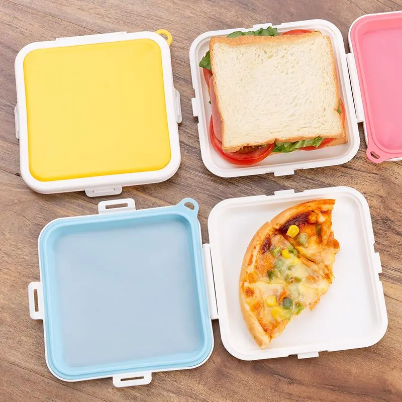 Food Storage Bags Reusable - 1 Stück Tragbare Sandwich-Aufbewahrungsbox aus Silikon,