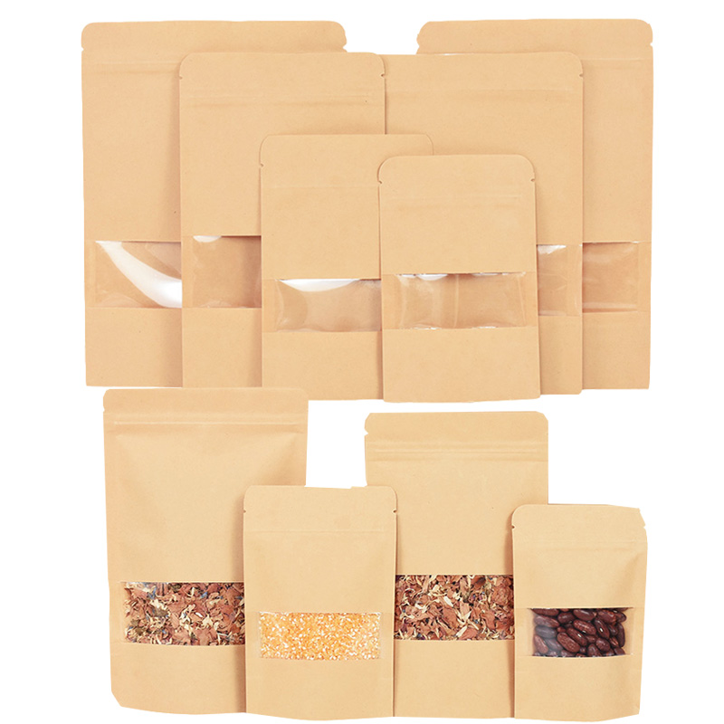 Food Storage Zip Bags - 20/50 stücke Kraft Papier Zip-Lock Beutel
