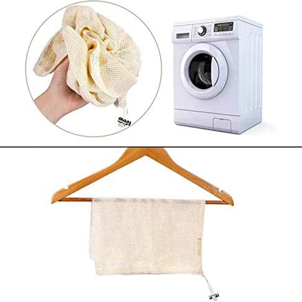 Produce Bag Reusable Mesh - 9-teiliges Set wiederverwendbare Netzbeutel für die