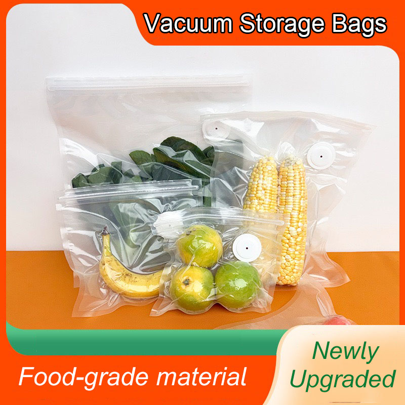 Food Storage Zip Bags - Neue wiederverwendbare Luft-Vakuum-Aufbewahrungsbeutel für Küche, Gemüse,