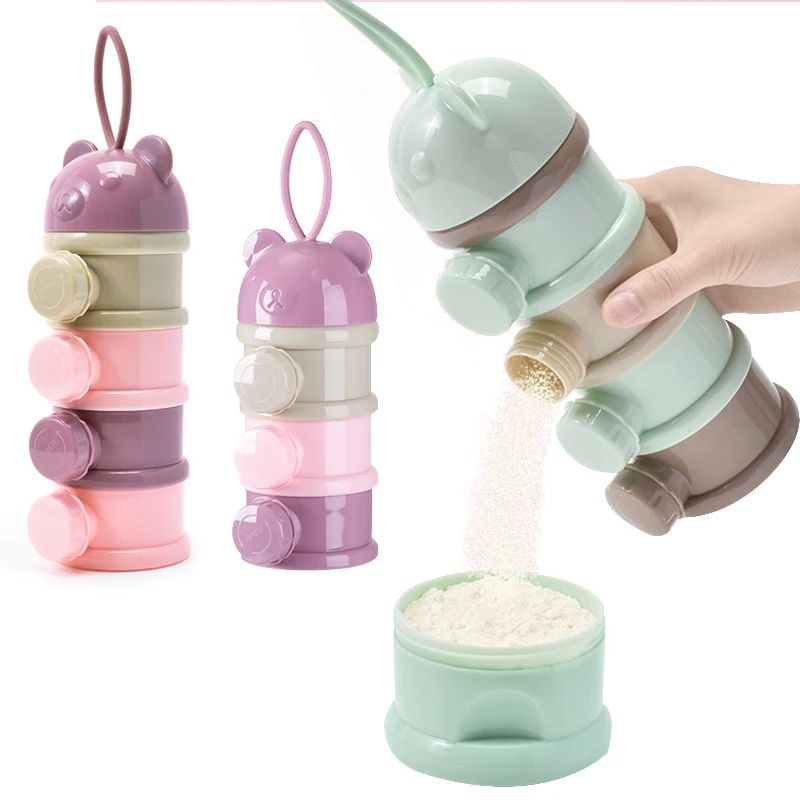 Food Storage Baby - 3/4-lagige tragbare Baby-Nahrungsaufbewahrungsbox mit mehreren Öffnungen,