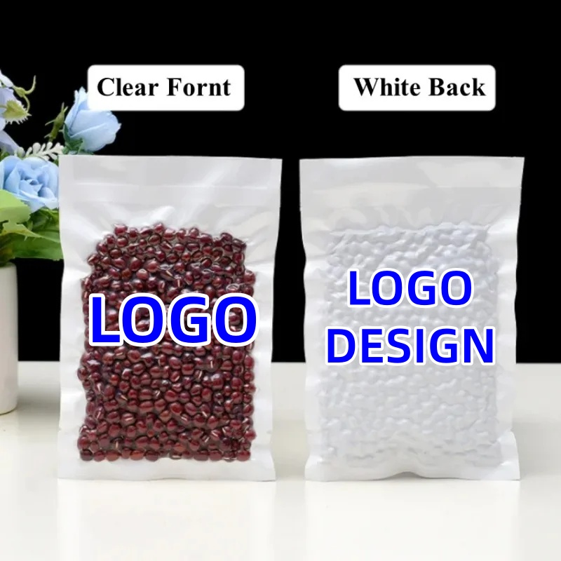 Food Storage Long Term - 100 Stück Offene Transparente Weiße Vakuumverpackungsbeutel,