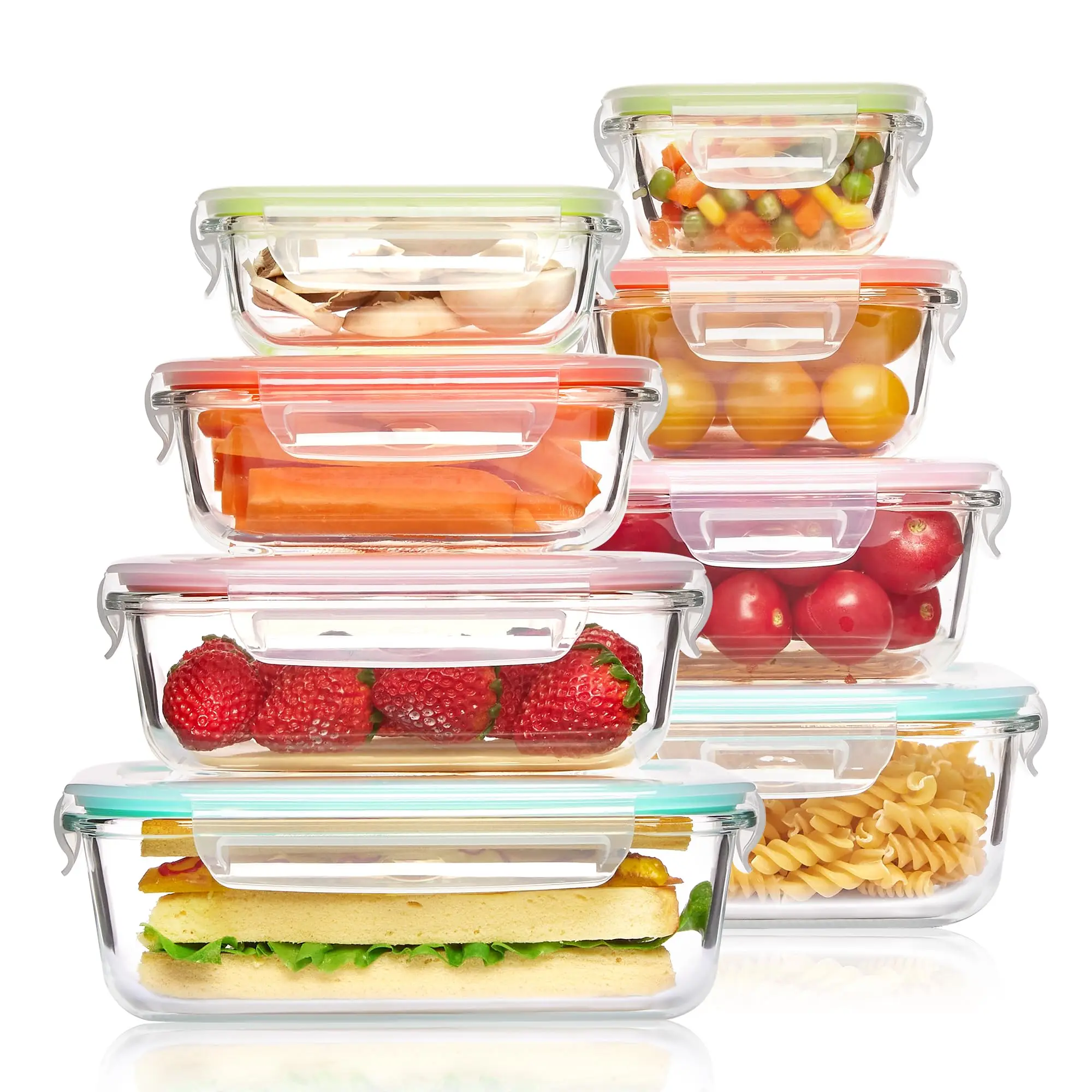 Food Storage Glass Containers - Lunchbox aus Glas, Aufbewahrungsbehälter für Lebensmittel,