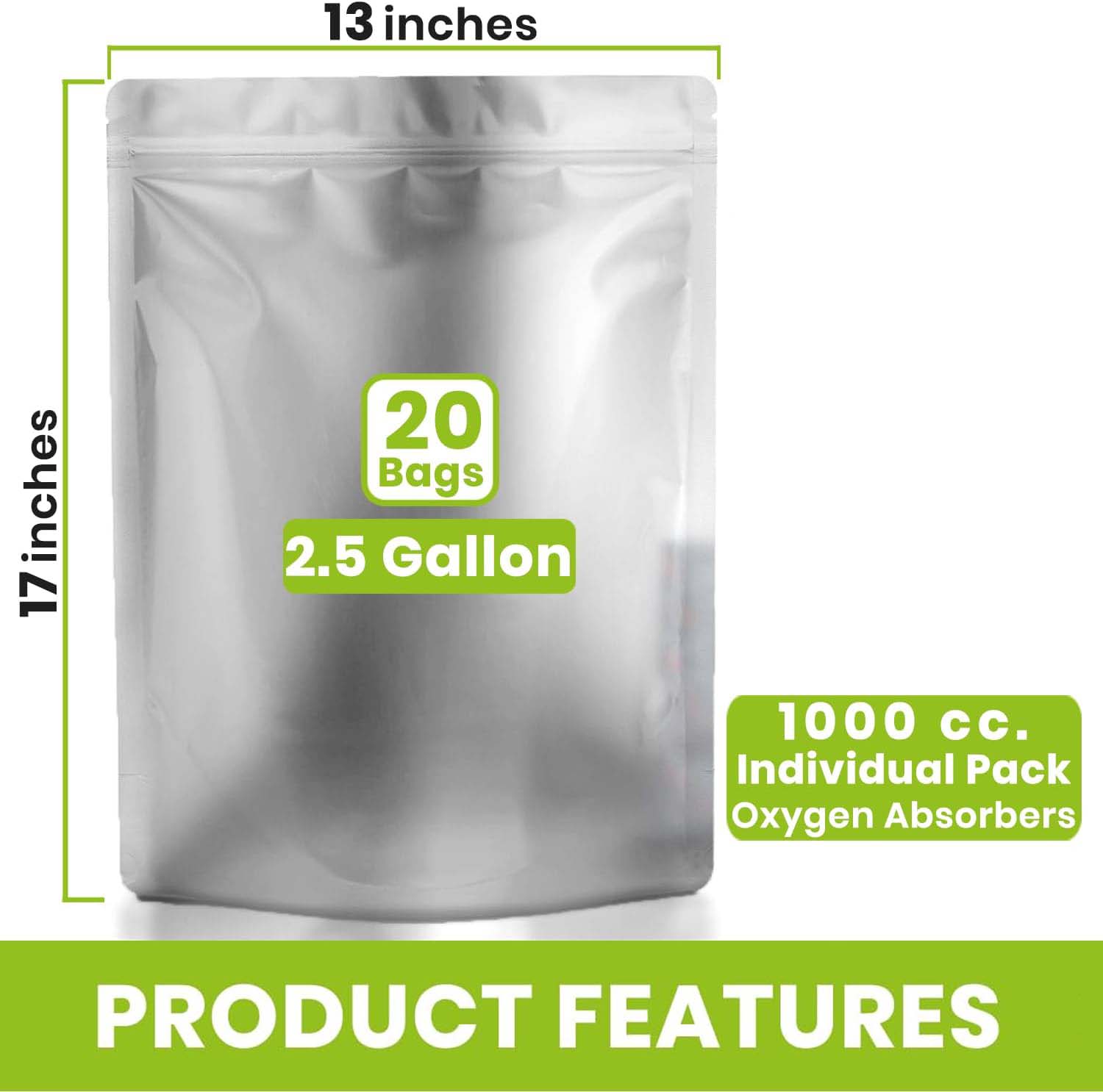 0,25/1/2,5/5 Gallonen Silberne – Food Storage Long Term Bewertung und Preis