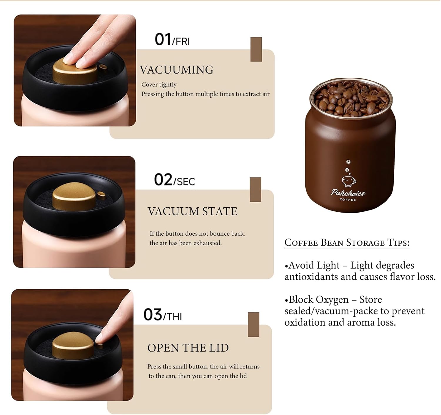 Vakuum-Kaffeebohnen-Aufbewahru – Food Storage Vacuum Containers Bewertung und Preis