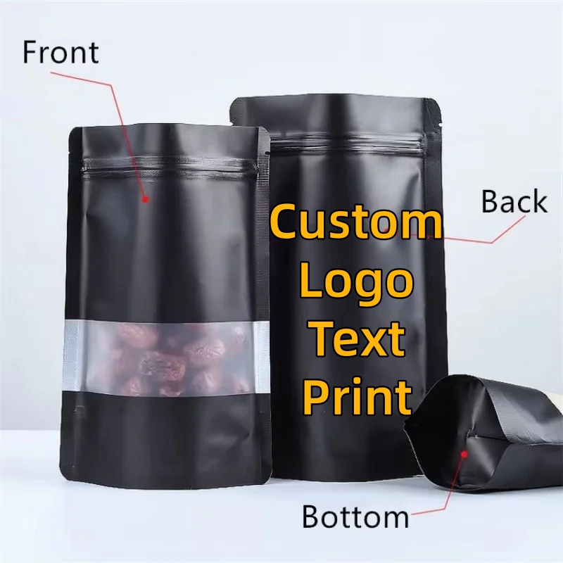 100PCS Stand-up Matte Schwarz  – Food Storage Zip Bags Bewertung und Preis