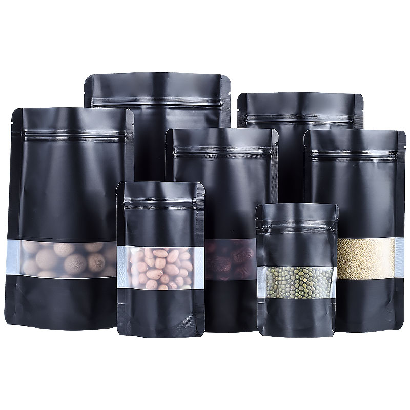100PCS Stand-up Matte Schwarz  – Food Storage Zip Bags Bewertung und Preis