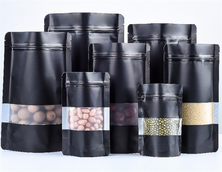 100PCS Stand-up Matte Schwarz  – Food Storage Zip Bags Bewertung und Preis