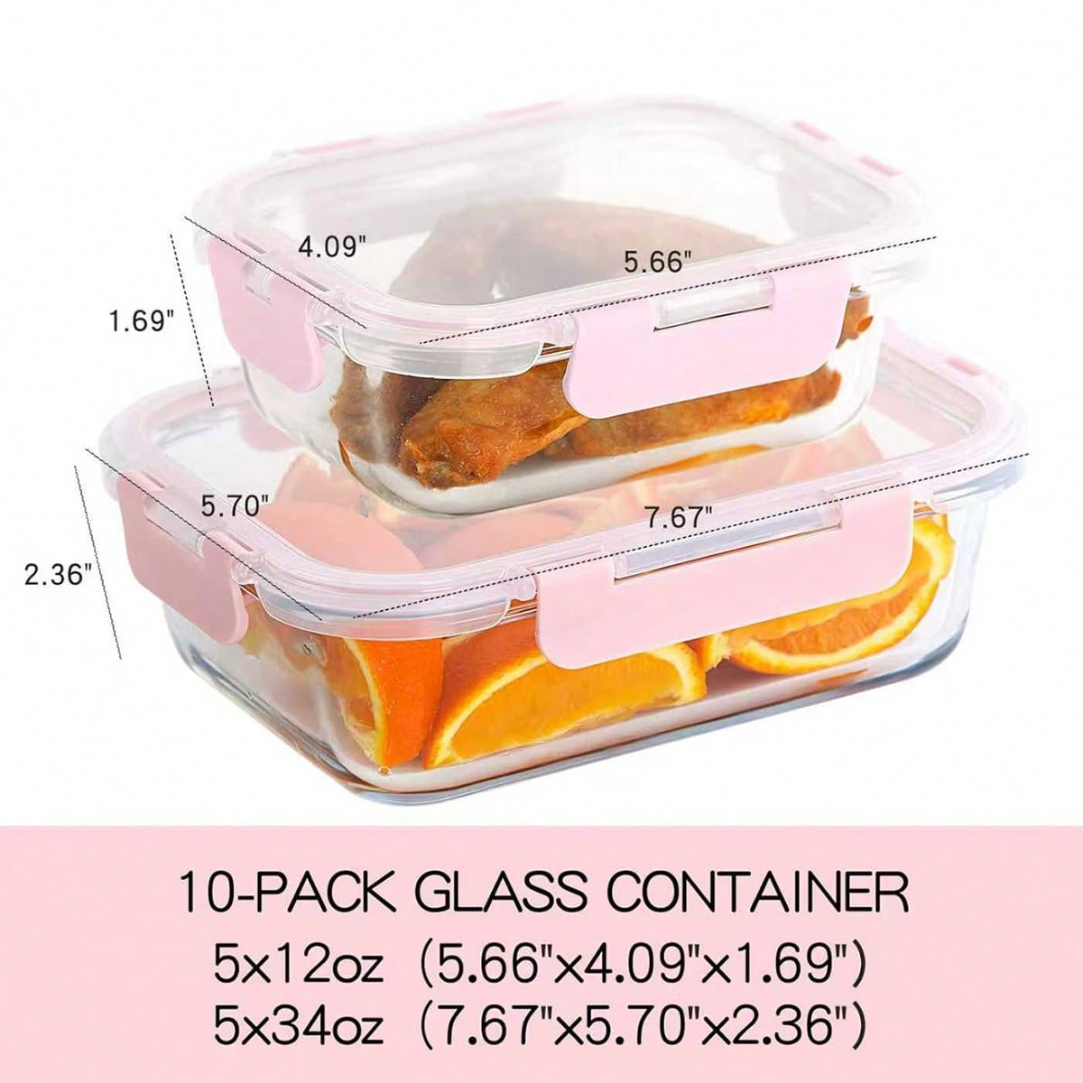 10er-Pack Glas-Mahlzeitbehälte – Food Storage On Table Bewertung und Preis